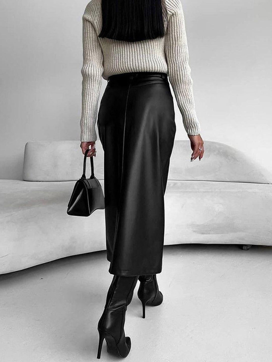 Olivia | Women’s High-Slit Elegant Midi Skirt