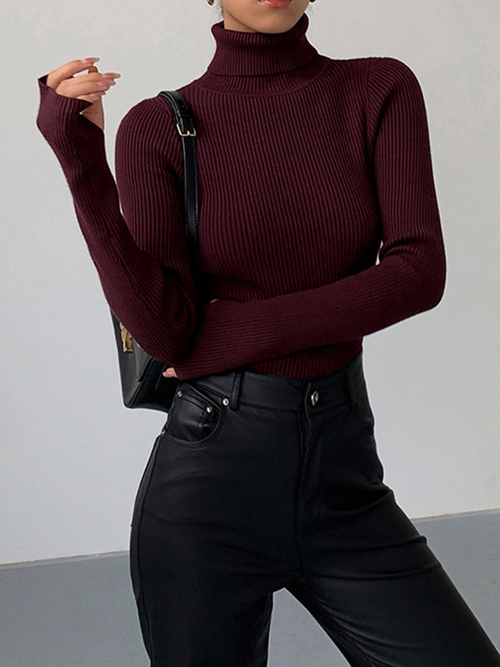 Ruby | Women’s Minimalist Slim Turtleneck Stretch Top