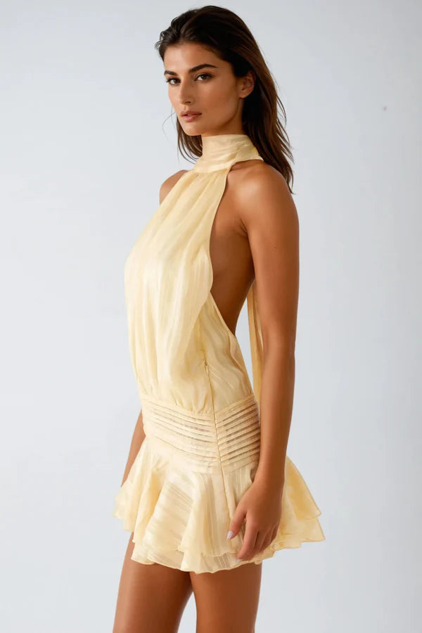 Barret | Elegant Halter Neck Mini Dress