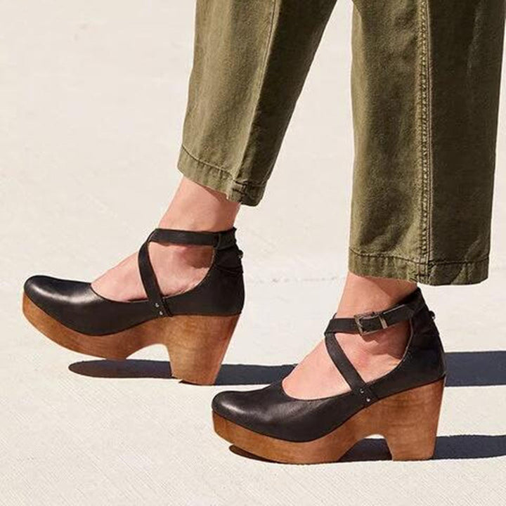Taren | Women’s Buckle Strap Platform Heel Shoes
