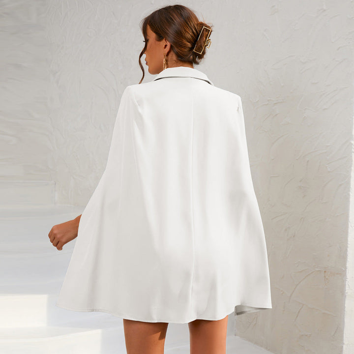 Madeline | Women Double Breasted Cape Dress with Belt