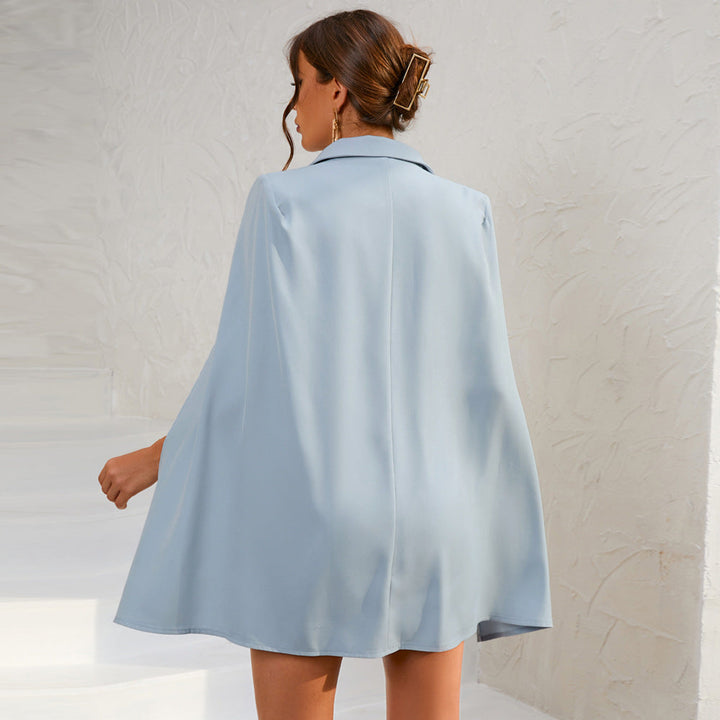 Madeline | Women Double Breasted Cape Dress with Belt