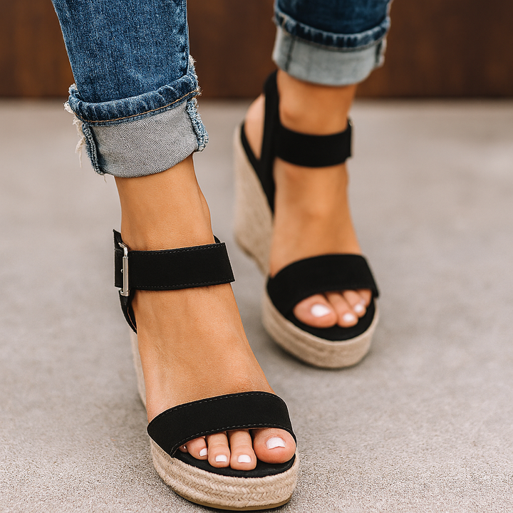 Elizabeth | Women’s Spring Heel Open Toe Wedge Sandals