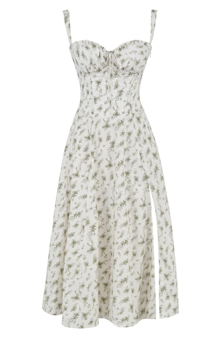 Emily | Women’s Corset Midi Dress Flowing Skirt