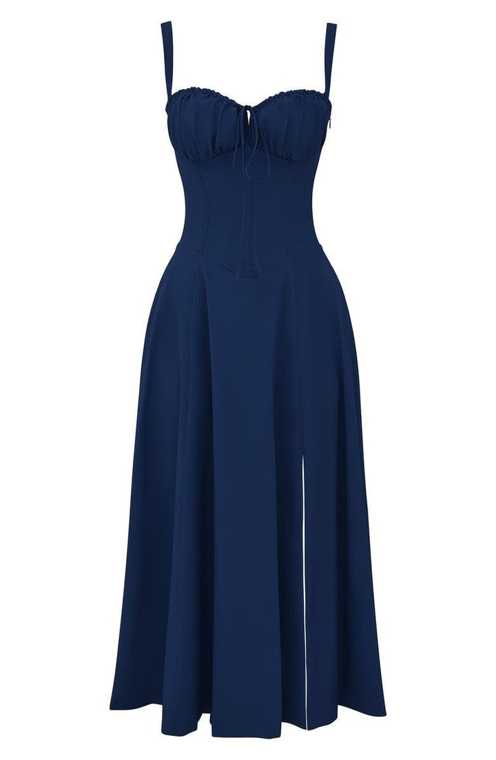 Emily | Women’s Corset Midi Dress Flowing Skirt