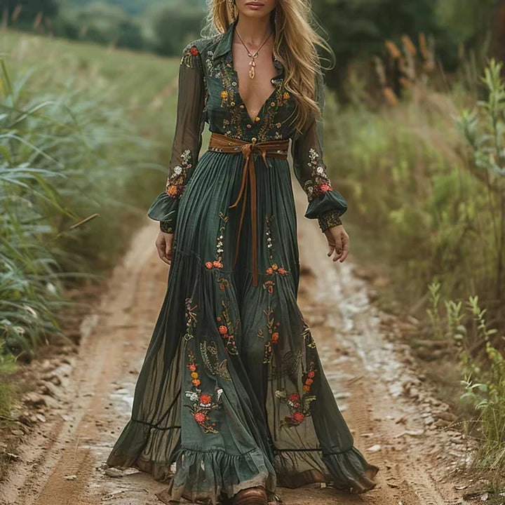 Elizabeth | Women’s Summer Boho Ruffled Maxi Dress