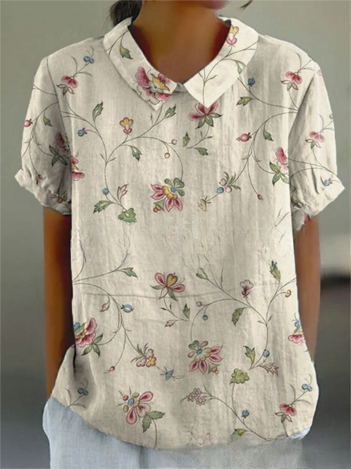 Isabelle | Women’s Floral Print Collared Casual Top