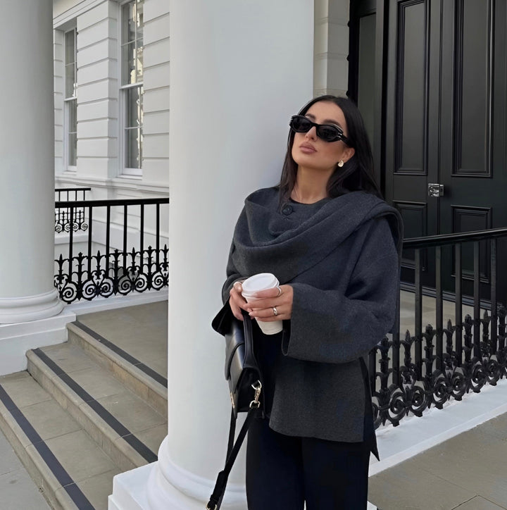 Paige | Women Elegant Draped Cape Coat