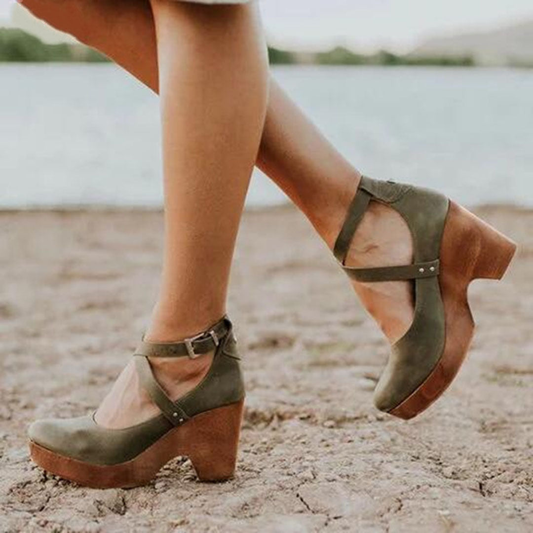 Taren | Women’s Buckle Strap Platform Heel Shoes
