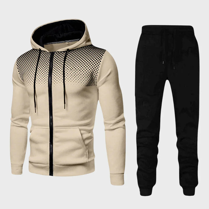 Edward | Men’s Hoodie Tracksuit with Dotted Chest Design