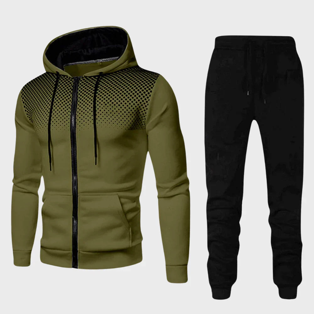 Edward | Men’s Hoodie Tracksuit with Dotted Chest Design