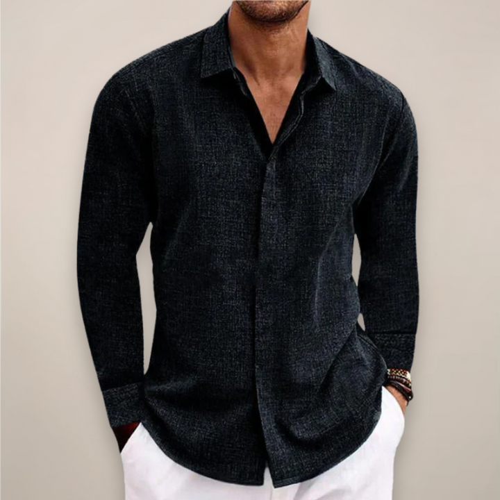 Toby | Men’s Linen Long Sleeve Button-Up Shirt