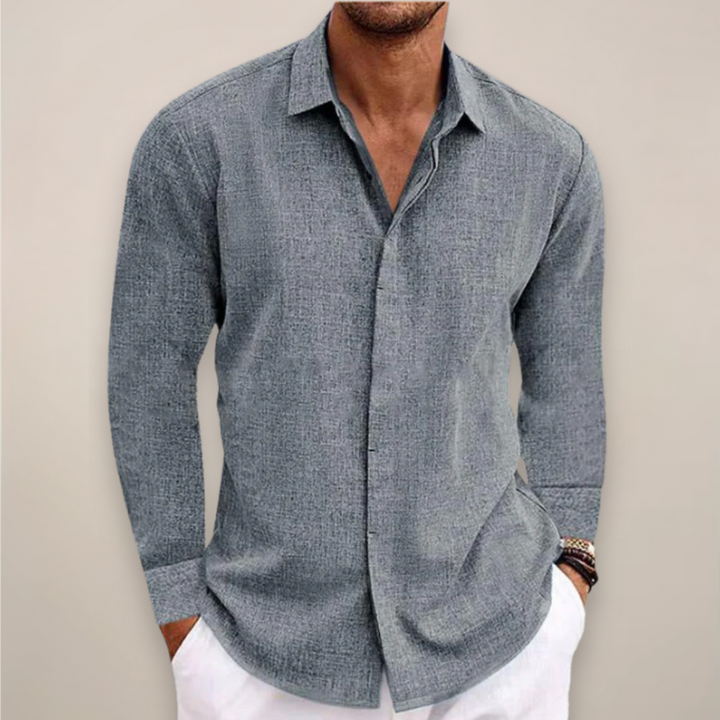 Toby | Men’s Linen Long Sleeve Button-Up Shirt