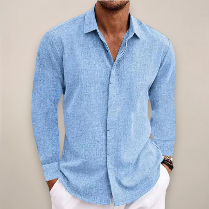 Toby | Men’s Linen Long Sleeve Button-Up Shirt