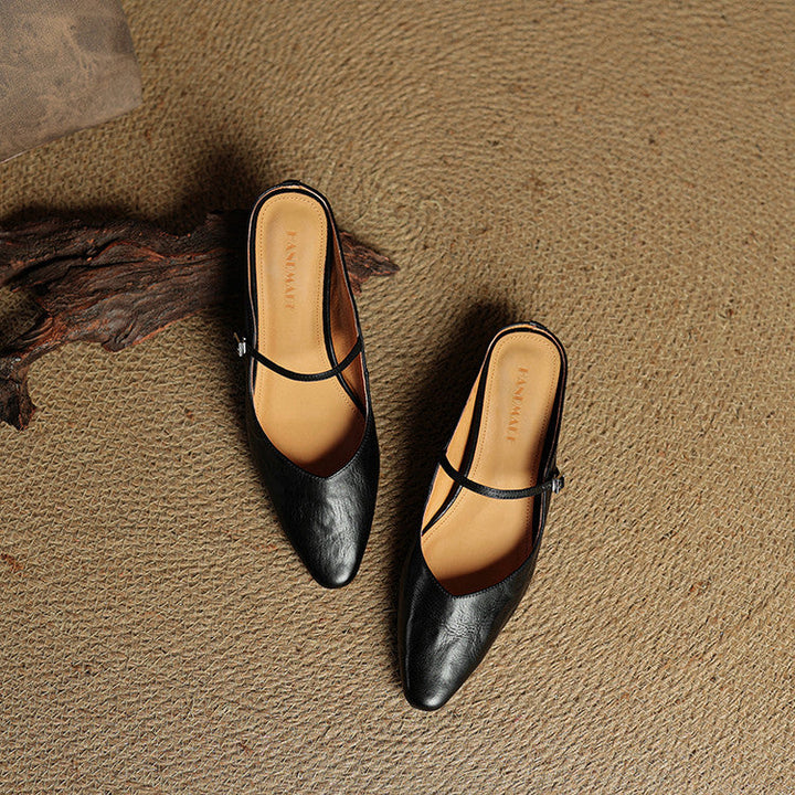 Jessica  | Women Genuine Leather Slip-On Mules