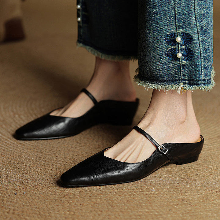 Jessica  | Women Genuine Leather Slip-On Mules