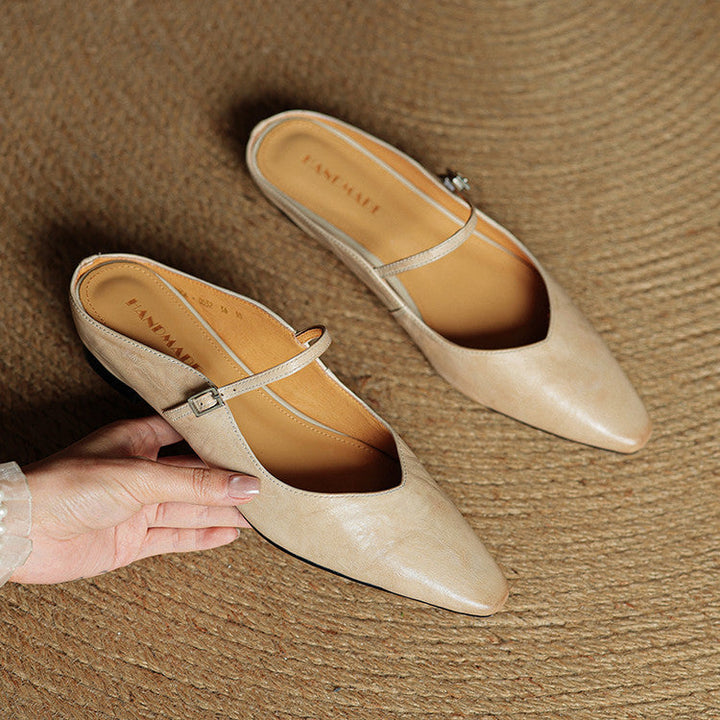 Jessica  | Women Genuine Leather Slip-On Mules