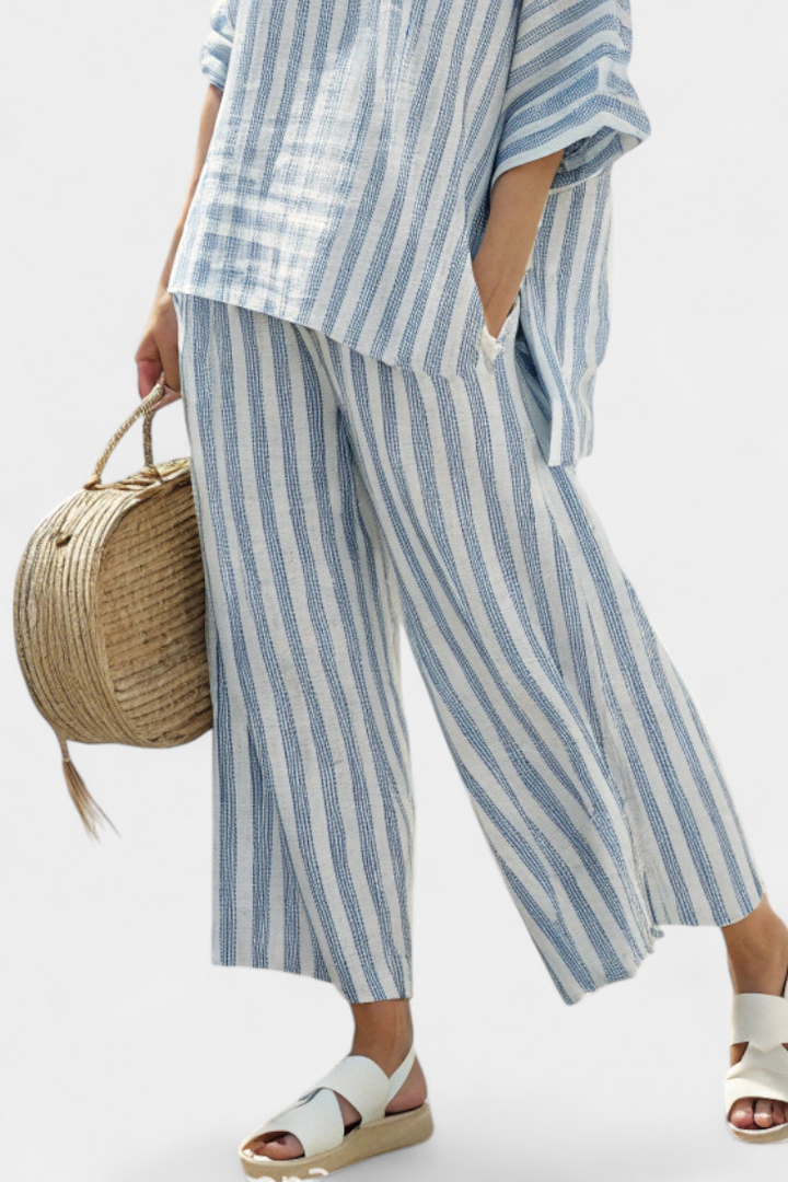 Emma | Womens Striped Two Piece Pants Set