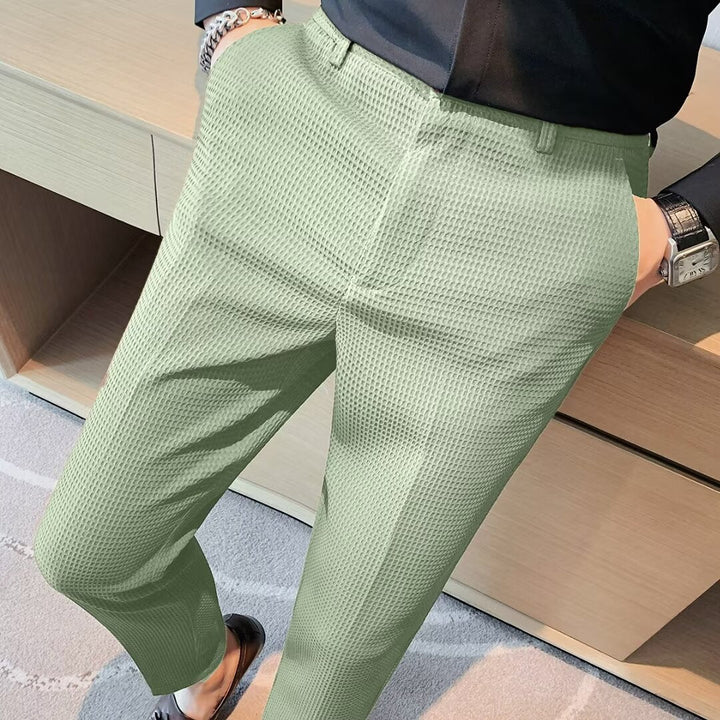 Oliver | Men Textured Slim Fit Dress Trousers