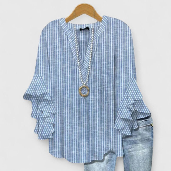 Katie | Womens Floral Ruffle Sleeve Casual Top