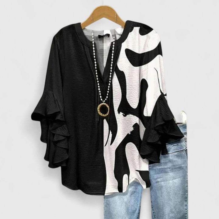Katie | Womens Floral Ruffle Sleeve Casual Top