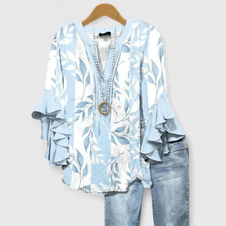 Katie | Womens Floral Ruffle Sleeve Casual Top