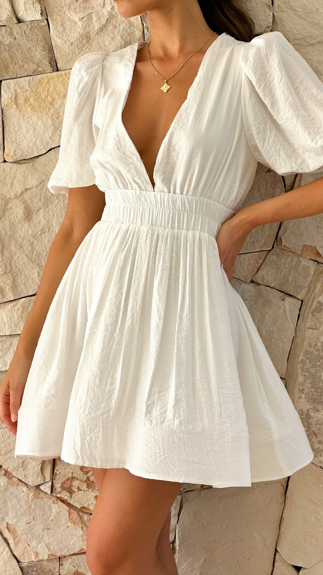Olivia | Women’s Spring Puff Sleeve Mini Dress