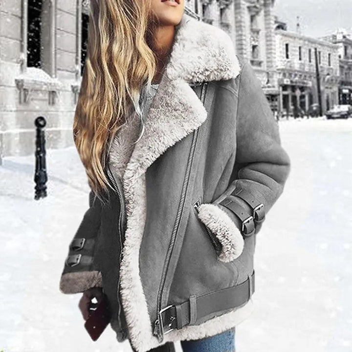 Isabelle | Women Winter Zip Up Warm Biker Jacket