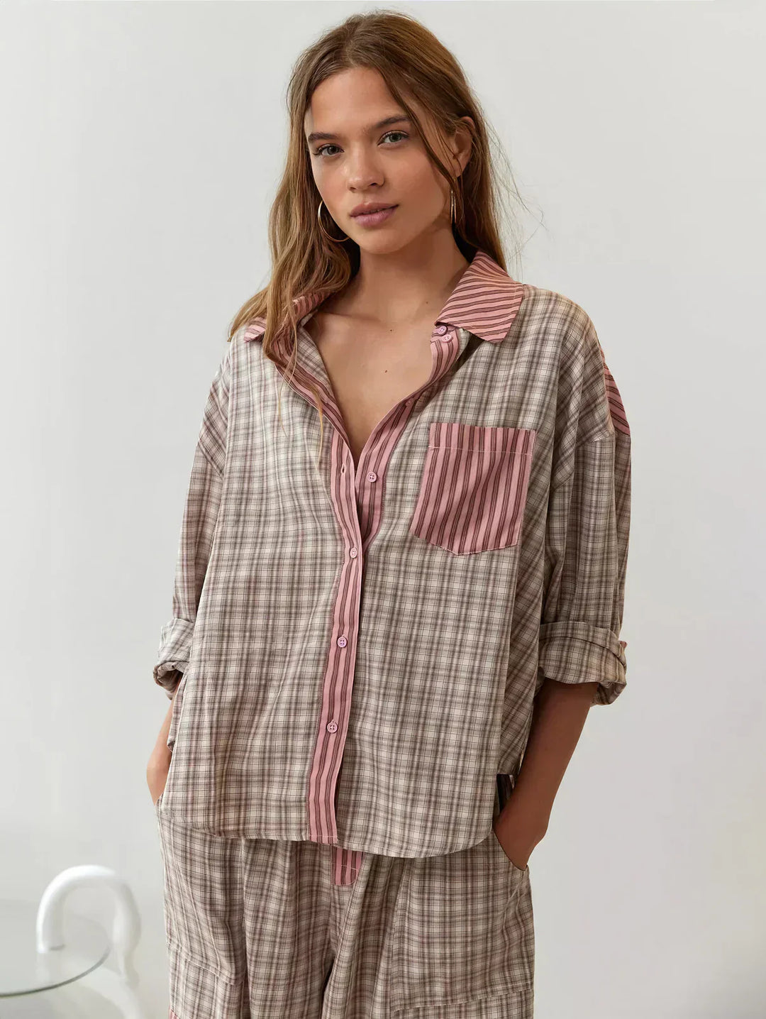 Natalie | Women Spring Plaid Two Piece Set