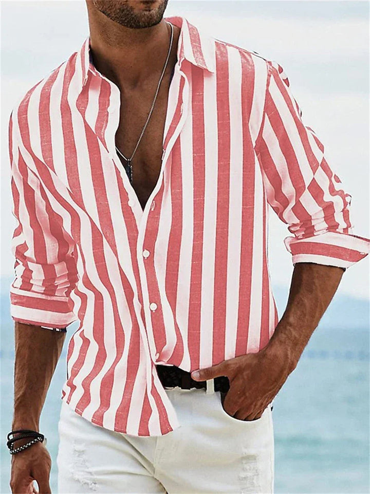 Connor | Men Striped Button Down Casual Shirt