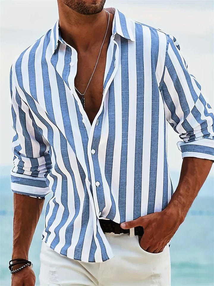 Connor | Men Striped Button Down Casual Shirt