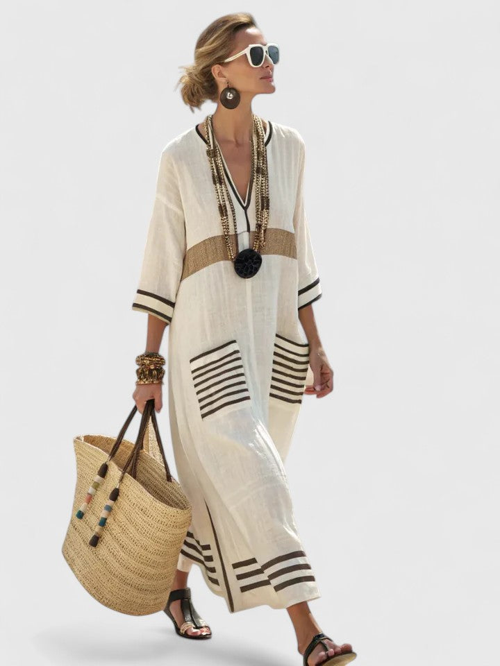 Abigail | Womens V Neck Loose Maxi Dress