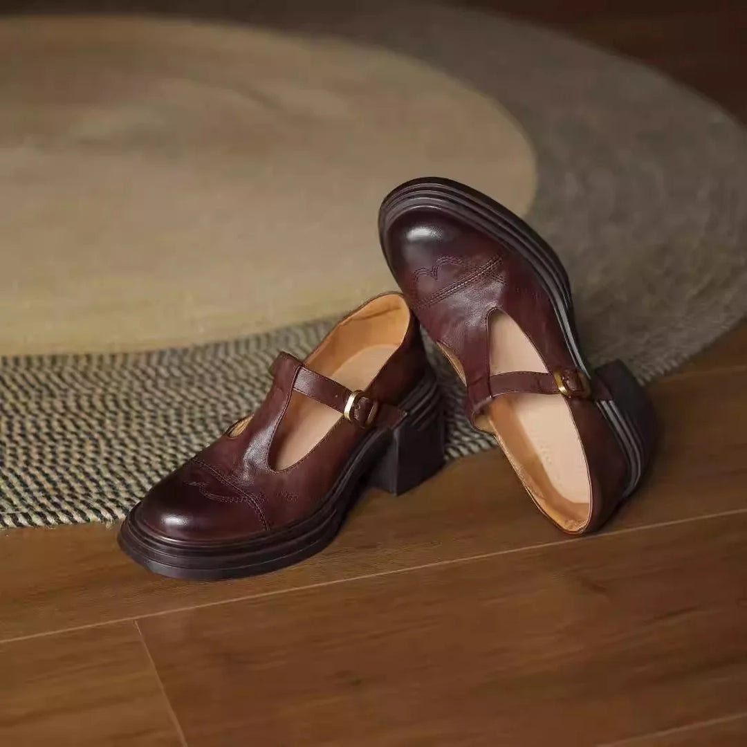 Daisy | Classic Women’s Leather T-Strap Shoes