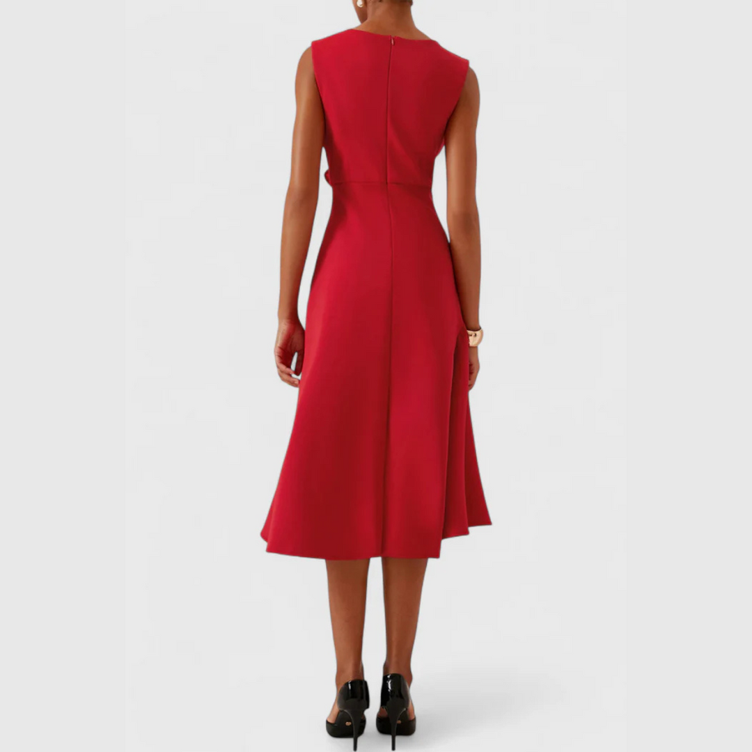 Karen | Women’s Draped Asymmetric Midi Dress