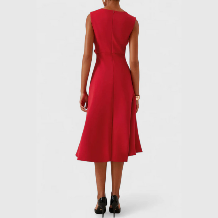 Karen | Women’s Draped Asymmetric Midi Dress