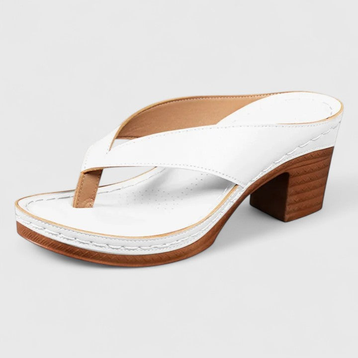 Catherine | Womens Chunky Heel Thong Sandals