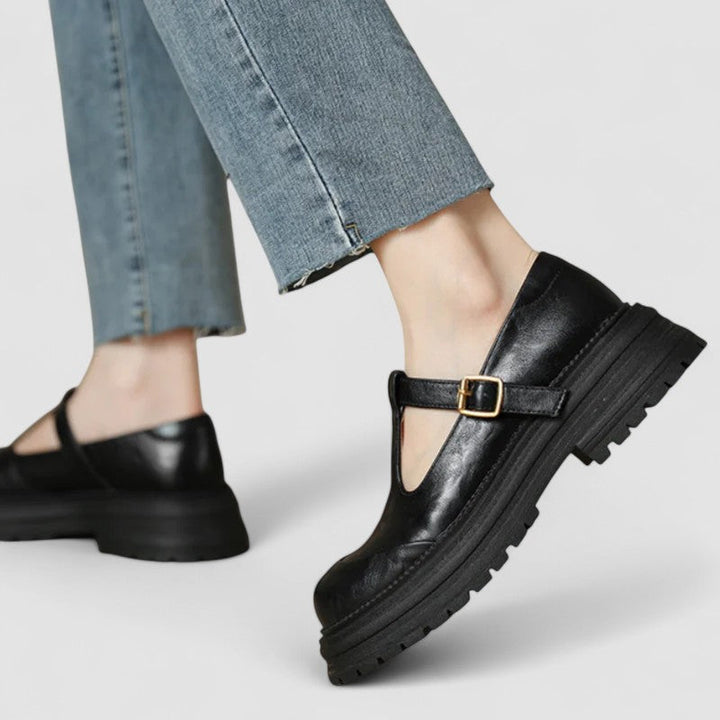 Eleanor | Womens Platform T Strap Casual Shoes