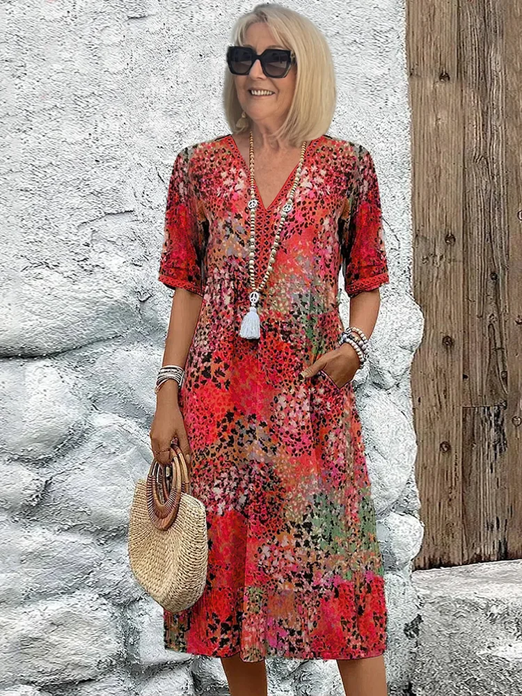 Samantha | Elegant Floral Midi Dress