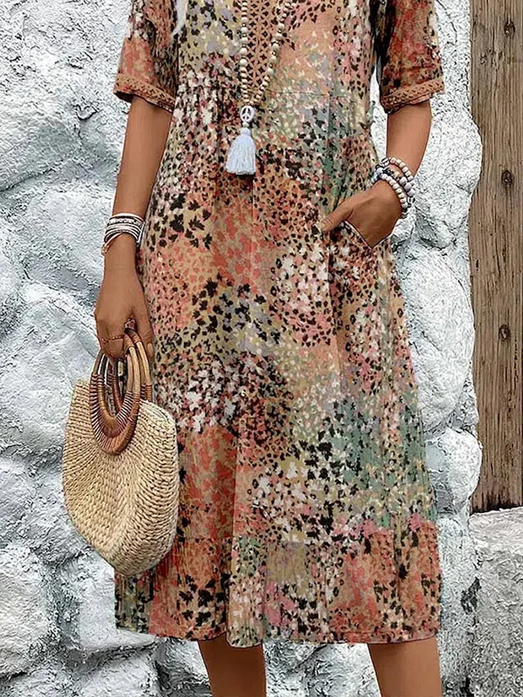 Samantha | Elegant Floral Midi Dress