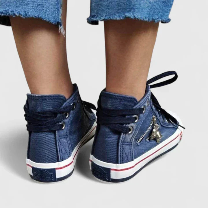 Katie | Womens Denim High Top Sneakers