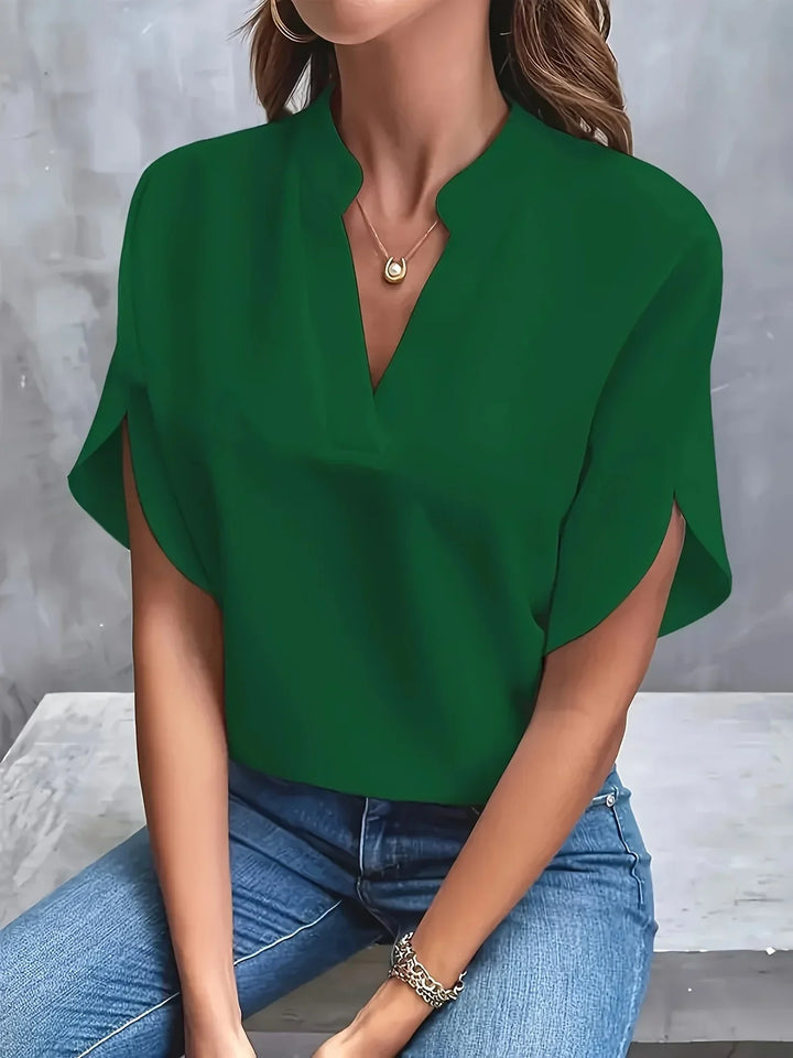 Bianca | Women Elegant Split Sleeve V Neck Blouse