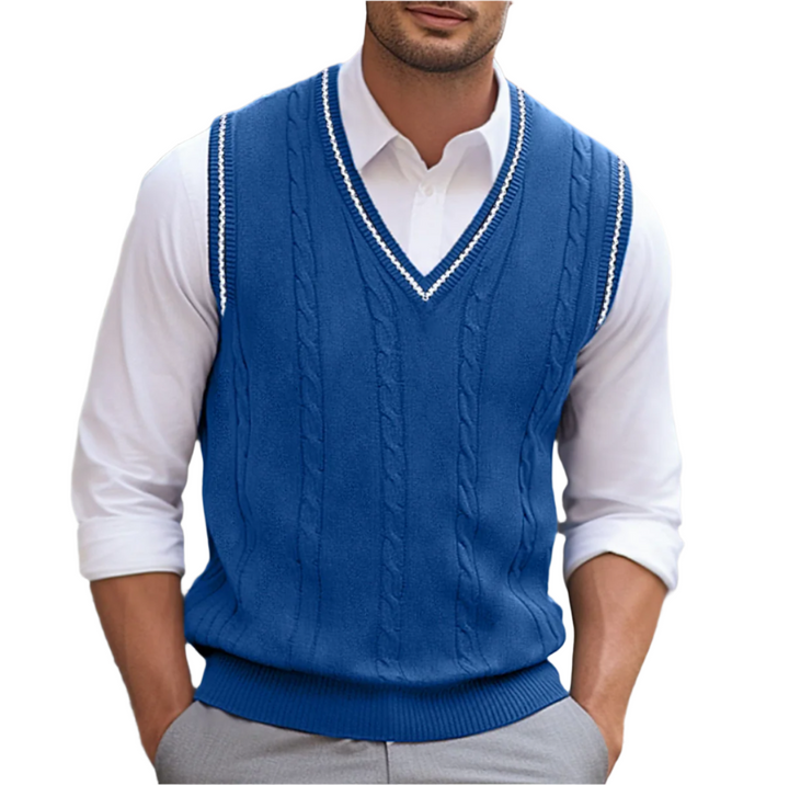 David | Men V Neck Sleeveless Sweater Vest