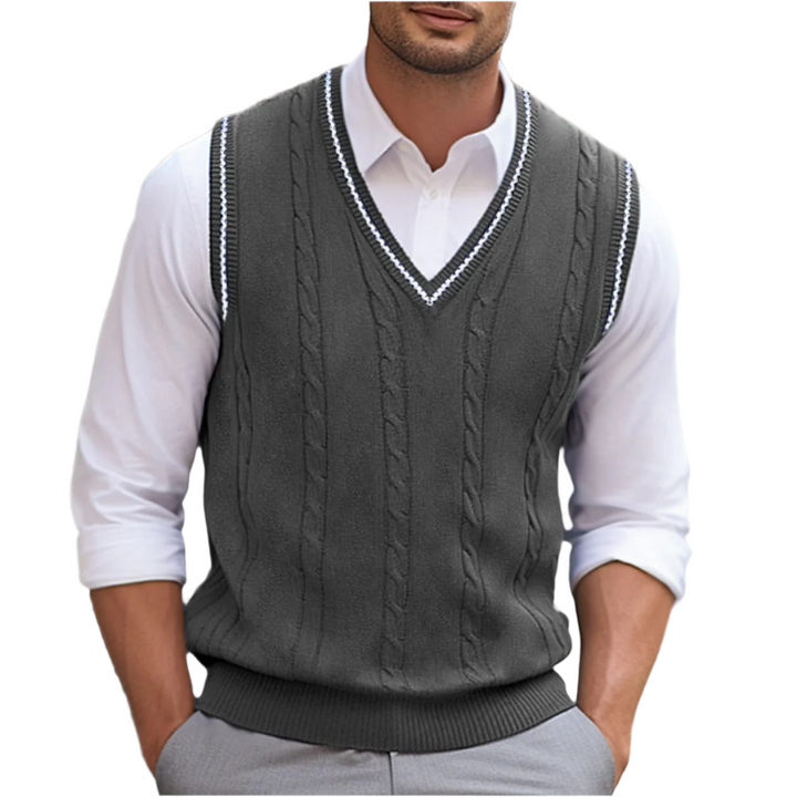 David | Men V Neck Sleeveless Sweater Vest