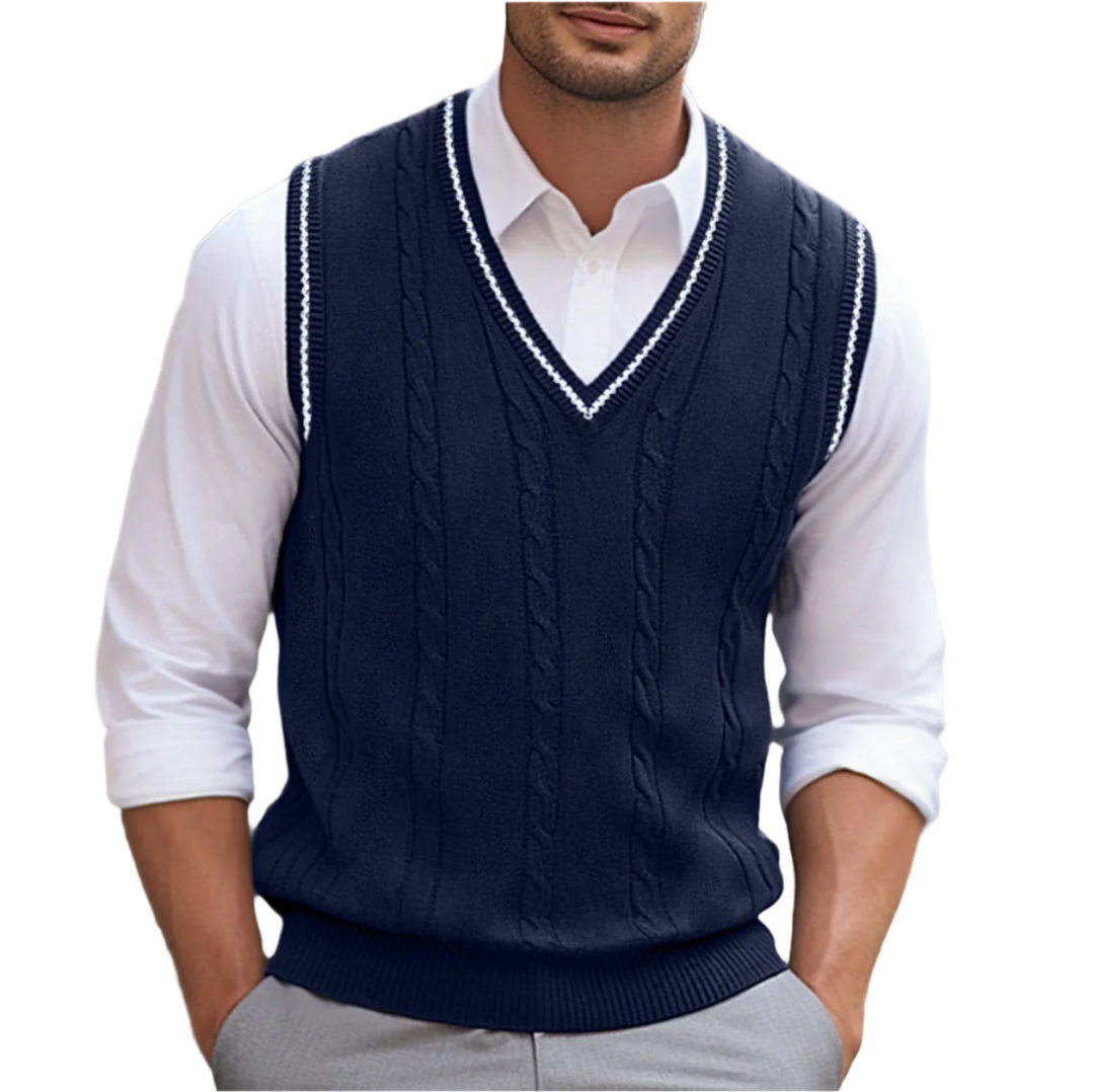 David | Men V Neck Sleeveless Sweater Vest