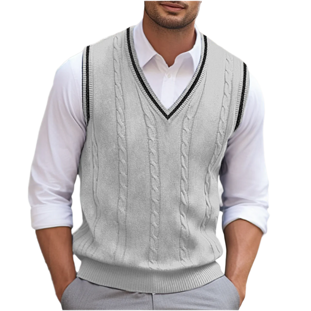David | Men V Neck Sleeveless Sweater Vest