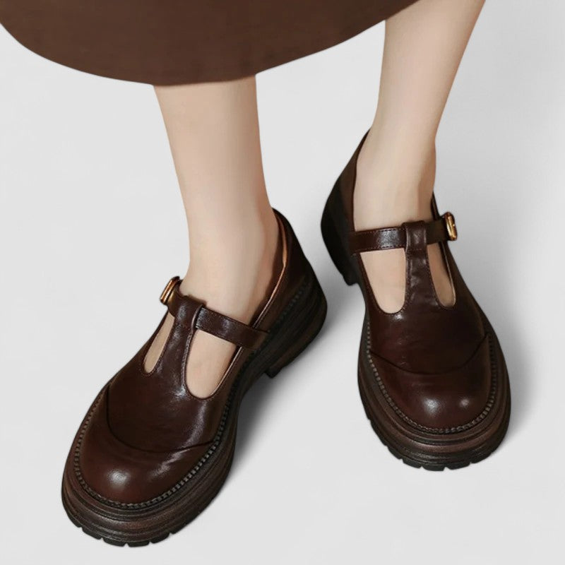 Eleanor | Womens Platform T Strap Casual Shoes