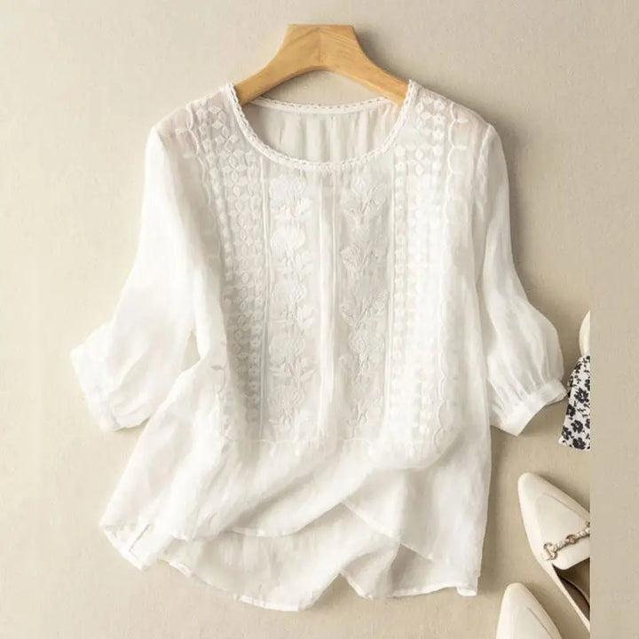 Freya | Women Embroidered Round Neck Blouse