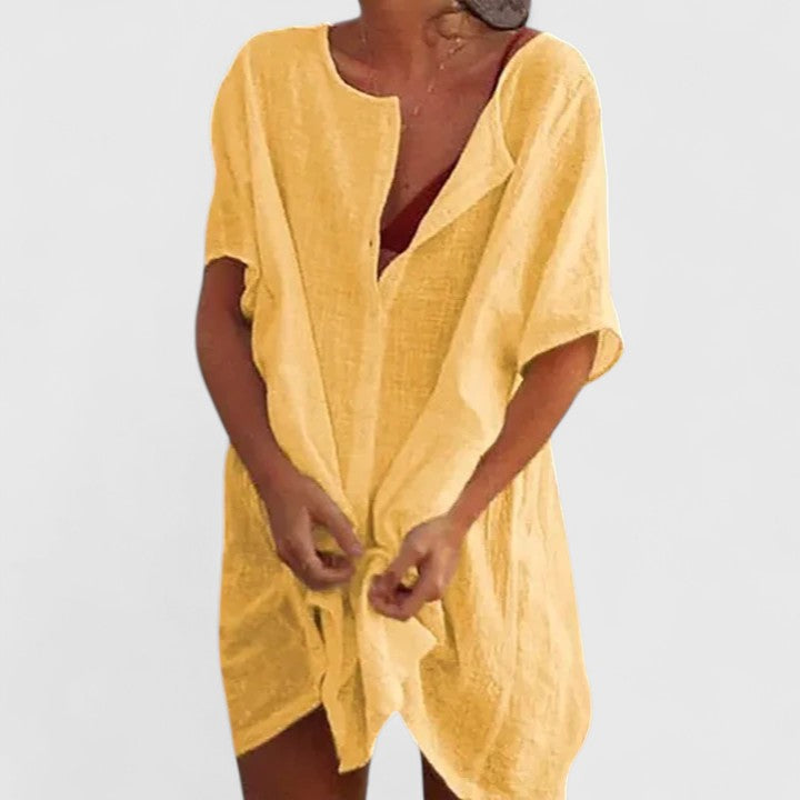 Lydia | Womens Loose Button Beach Cover Up Shorts