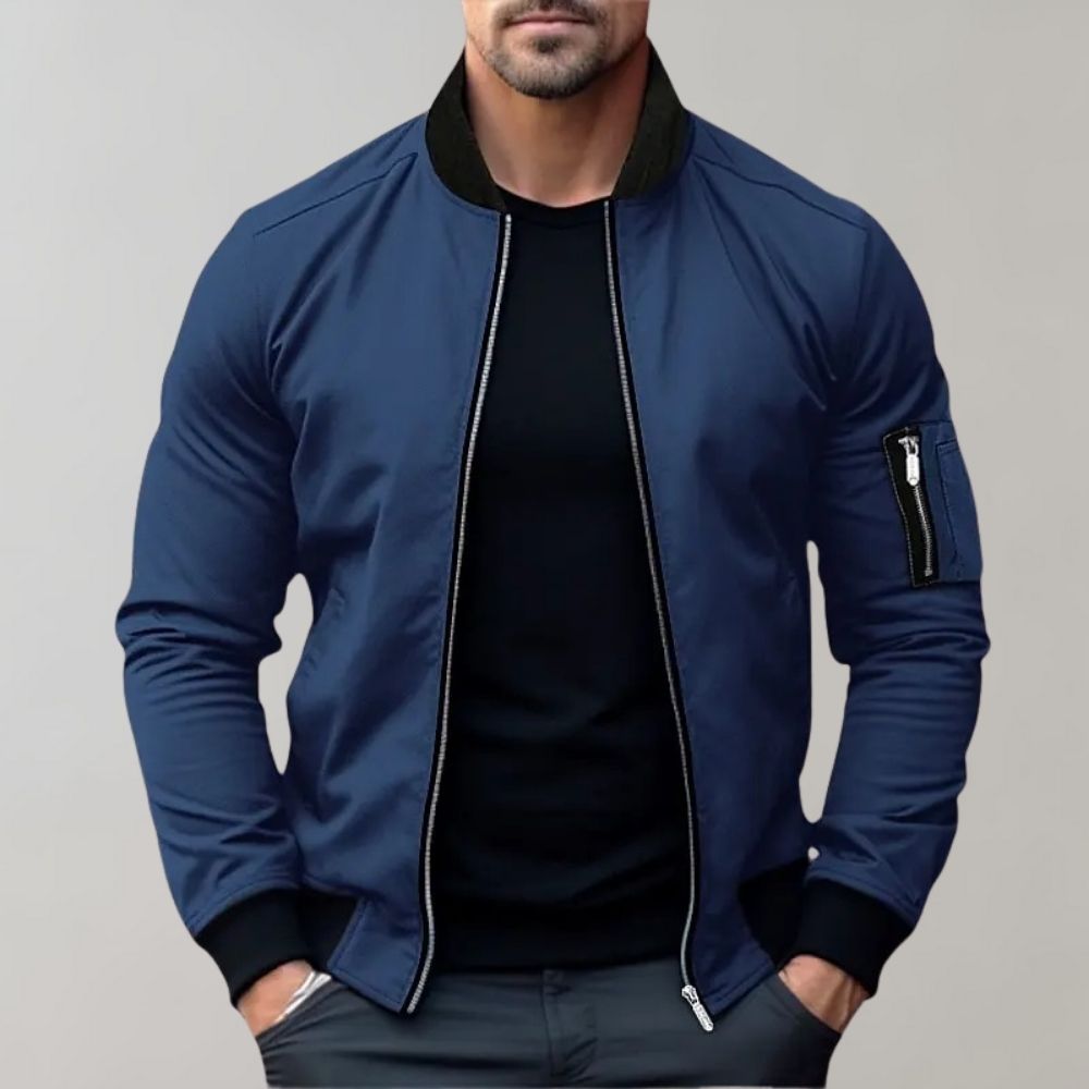Stanley | Men's Slim Fit Zip-Up Bomber Jacket with Pockets