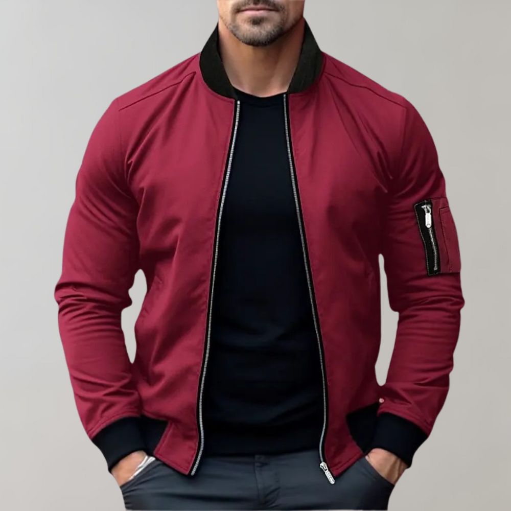 Stanley | Men's Slim Fit Zip-Up Bomber Jacket with Pockets